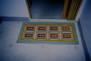 Small Stenciled Canvas rug 2005