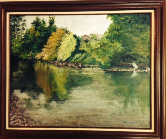 Russian River, Healdsburg, CA 25 x 30 Acrylic - Framed